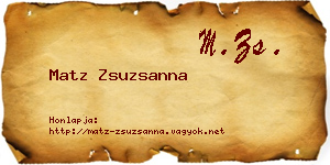 Matz Zsuzsanna névjegykártya