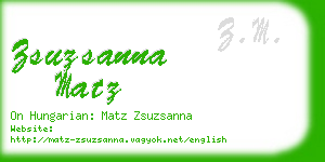 zsuzsanna matz business card